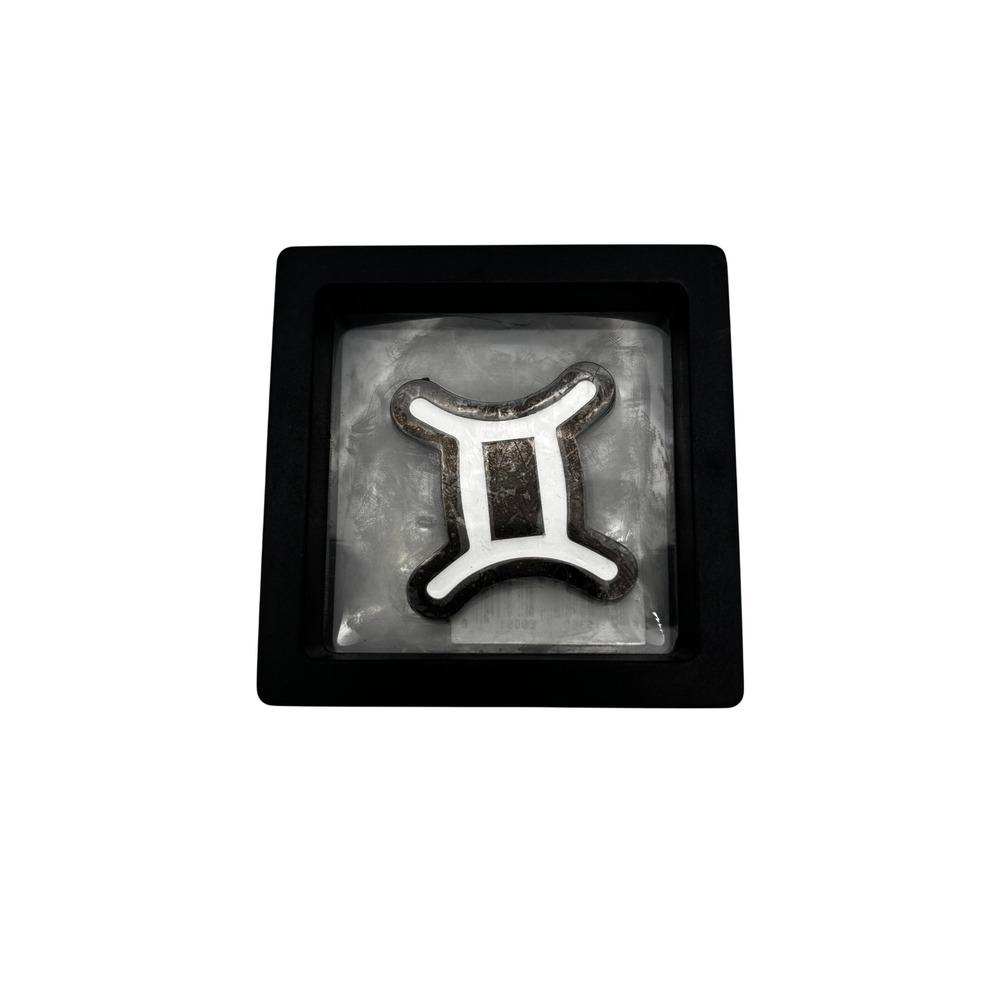 Gemini Zodiac Symbol Enamel Pin White Silver Celestial Astrology‎